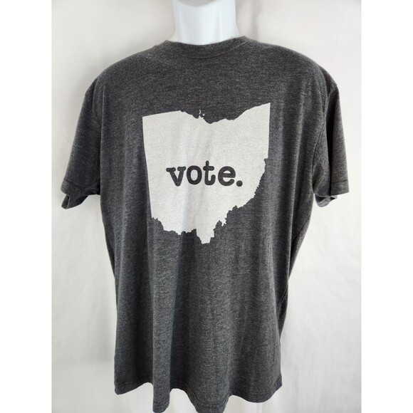 Ohio State Buckeyes Vote T-shirt Election Campaign Tee Gray State Of Ohio LARGE‎ - Picture 1 of 4